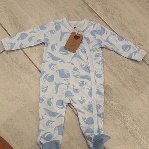 Blue Whale Print Kids One Piece
